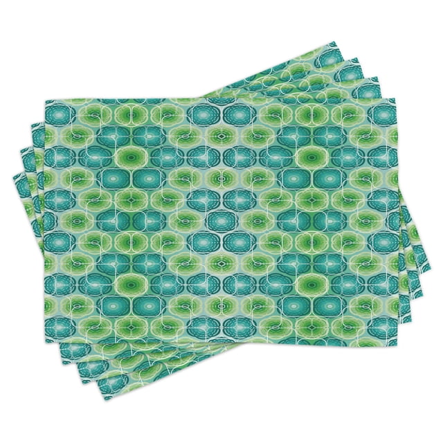 Ambesonne Abstract Place Mats Set of 4, Vector Pattern Flowers ...
