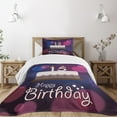 thumbnail image 1 of Ambesonne Abstract Quilted Bedspread Set 2 Pcs, 15 Birthday Cake, Twin Size, Blue Pink White, 1 of 6
