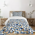 thumbnail image 1 of Ambesonne Abstract Quilted Bedspread Set 2 Pcs, Bubble Retro, Twin Size, Sky Blue Cinnamon, 1 of 5