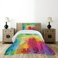 thumbnail image 1 of Ambesonne Abstract Quilted Bedspread Set 2 Pcs, Colored Hobby Game, Twin Size, Multicolor, 1 of 6