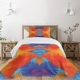 thumbnail image 1 of Ambesonne Abstract Quilted Bedspread Set 2 Pcs, Contemporary Blue Orange, Twin Size, Multicolor, 1 of 5
