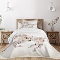 thumbnail image 1 of Ambesonne Abstract Quilted Bedspread Set 2 Pcs, Floral Horse Paisley, Twin Size, Green Brown Pink, 1 of 3