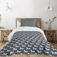 thumbnail image 1 of Ambesonne Abstract Quilted Bedspread Set 2 Pcs, Galloping Unicorns, Twin Size, Mint Dark Taupe Pink, 1 of 5