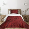 thumbnail image 1 of Ambesonne Abstract Quilted Bedspread Set 2 Pcs, Grungy Abstract Design, Twin Size, Black Red, 1 of 3
