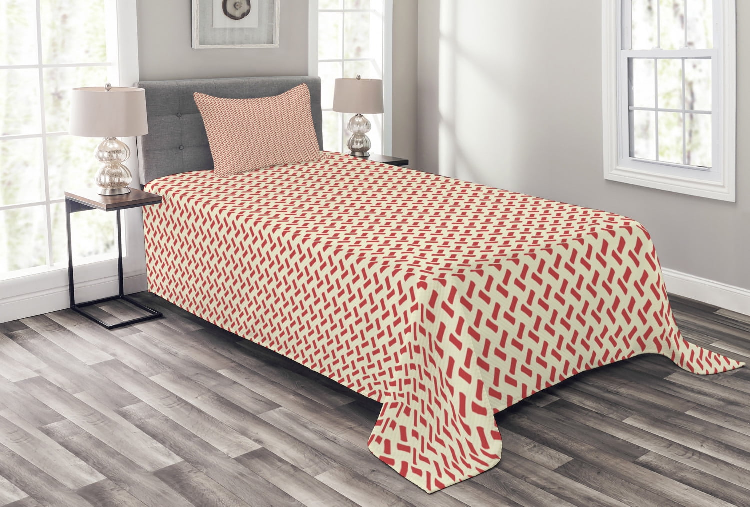 Twin Red Polyester Kids Unisex Bedspread Set