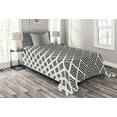 thumbnail image 1 of Ambesonne Abstract Quilted Bedspread Set 2 Pcs, Square Shape Geometric, Twin Size, Black White, 1 of 3