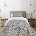 thumbnail image 1 of Ambesonne Abstract Quilted Bedspread Set 2 Pcs, Stone Wall Pattern, Twin Size, Grey Pale Grey, 1 of 5
