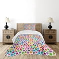 thumbnail image 1 of Ambesonne Abstract Quilted Bedspread Set 2 Pcs, Trippy Colored, Twin Size, Multicolor, 1 of 6