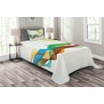 thumbnail image 1 of Ambesonne Abstract Quilted Bedspread Set 2 Pcs, Wavy Ribbon Rainbow, Twin Size, Multicolor, 1 of 3
