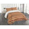 thumbnail image 1 of Ambesonne Abstract Quilted Bedspread Set 3 Pcs, Aztec Folk Ornament, Queen Size, Orange and Yellow, 1 of 5