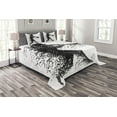 thumbnail image 1 of Ambesonne Abstract Quilted Bedspread Set 3 Pcs, Baseball Player, King Size, Charcoal Grey White, 1 of 3