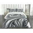 thumbnail image 1 of Ambesonne Abstract Quilted Bedspread Set 3 Pcs, Black White Surreal Art, Queen Size, Grey, 1 of 5