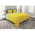 thumbnail image 1 of Ambesonne Abstract Quilted Bedspread Set 3 Pcs, Bubbles Beer Macro, King Size, Yellow White, 1 of 3
