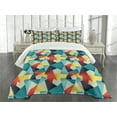 thumbnail image 1 of Ambesonne Abstract Quilted Bedspread Set 3 Pcs, Colorful Fractal, King Size, Multicolor, 1 of 5