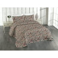 thumbnail image 1 of Ambesonne Abstract Quilted Bedspread Set 3 Pcs, Colorful Stripes Jungle, Twin, Pale Petrol Blue Burgundy, 1 of 4
