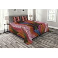 thumbnail image 1 of Ambesonne Abstract Quilted Bedspread Set 3 Pcs, Colorful Wavy Mosaic, King Size, Multicolor, 1 of 3