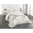 thumbnail image 1 of Ambesonne Abstract Quilted Bedspread Set 3 Pcs, Floral Horse Paisley, Queen Size, Green Brown Pink, 1 of 5