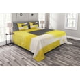 thumbnail image 1 of Ambesonne Abstract Quilted Bedspread Set 3 Pcs, Grunge Brushstrokes, Queen Size, Grey Yellow, 1 of 5