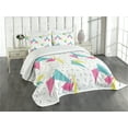 thumbnail image 1 of Ambesonne Abstract Quilted Bedspread Set 3 Pcs, Memphis Style Forms, King Size, Multicolor, 1 of 5