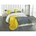 thumbnail image 1 of Ambesonne Abstract Quilted Bedspread Set 3 Pcs, Pale Yellow Squares, Queen Size, Grey Yellow, 1 of 5