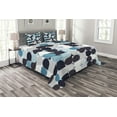 thumbnail image 1 of Ambesonne Abstract Quilted Bedspread Set 3 Pcs, Retro Circles Squares, King Size, Brown Grey Teal White, 1 of 3