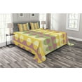 thumbnail image 1 of Ambesonne Abstract Quilted Bedspread Set 3 Pcs, Retro Geometric Stripe, King Size, Multicolor, 1 of 3