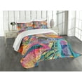 thumbnail image 1 of Ambesonne Abstract Quilted Bedspread Set 3 Pcs, Retro Graphic, Queen Size, Multicolor, 1 of 3