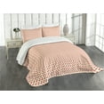 thumbnail image 1 of Ambesonne Abstract Quilted Bedspread Set 3 Pcs, Rounded Small Shapes, King Size, Red Cream, 1 of 3