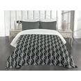 thumbnail image 1 of Ambesonne Abstract Quilted Bedspread Set 3 Pcs, Scribble Round Spirals, King Size, White and Black, 1 of 5
