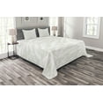 thumbnail image 1 of Ambesonne Abstract Quilted Bedspread Set 3 Pcs, Sketchy Palm Jungle, King Size, Green and White, 1 of 5
