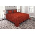 thumbnail image 1 of Ambesonne Abstract Quilted Bedspread Set 3 Pcs, Spirals Chinese New Year, King Size, Vermilion, 1 of 3