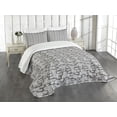 thumbnail image 1 of Ambesonne Abstract Quilted Bedspread Set 3 Pcs, Stone Wall Pattern, Queen Size, Grey Pale Grey, 1 of 5