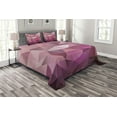 thumbnail image 1 of Ambesonne Abstract Quilted Bedspread Set 3 Pcs, Triangle Diamond Shape, Queen Size, Rose Dried Rose Pink, 1 of 3
