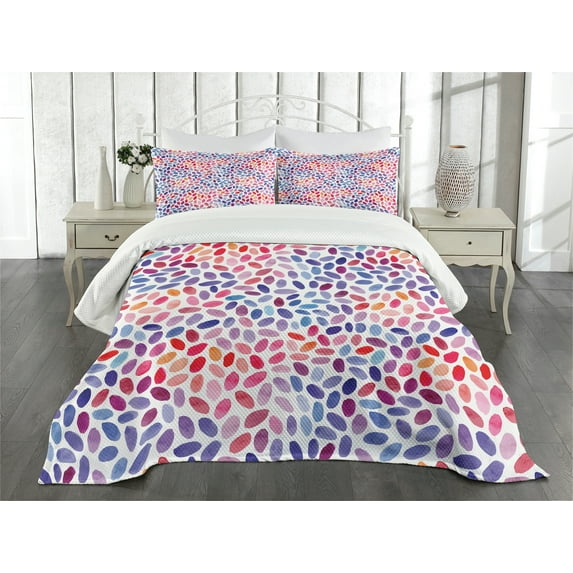Ambesonne Abstract Quilted Bedspread Set 3 Pcs, Trippy Funky Sketchy, King Size, Multicolor