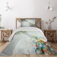 thumbnail image 1 of Ambesonne Abstract Quilted Coverlet 2 Pcs, Modern Rainbow Waves, Twin Size, Multicolor, 1 of 4