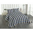 thumbnail image 1 of Ambesonne Abstract Quilted Coverlet 2 Pcs, Swirly Geometric Lines Art, Twin Size, Night Blue and Sand Brown, 1 of 1