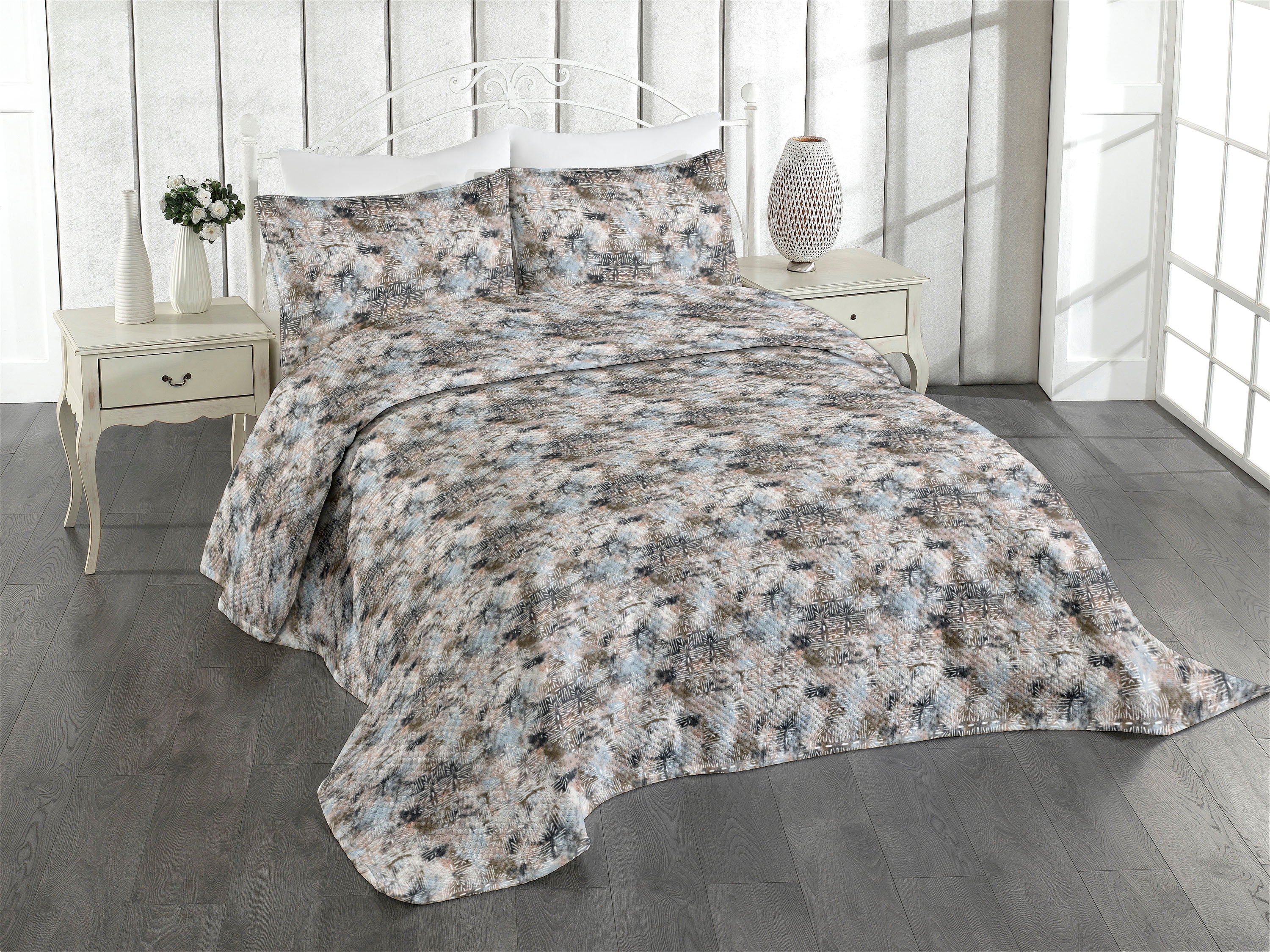 Ambesonne Abstract Quilted Coverlet 3 Pcs, Art Ethnic Stripe Pattern ...