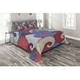 thumbnail image 1 of Ambesonne Abstract Quilted Coverlet 3 Pcs, Blue Boat Silhouette, King Size, Multicolor, 1 of 2