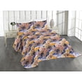 thumbnail image 1 of Ambesonne Abstract Quilted Coverlet 3 Pcs, Colorful Design Brush Art, Queen Size, Dark Lavender and Marigold, 1 of 4