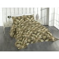 thumbnail image 1 of Ambesonne Abstract Quilted Coverlet 3 Pcs, Floral Pattern Trippy Art, Queen Size, Charcoal Grey Pale Camel, 1 of 4