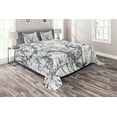 thumbnail image 1 of Ambesonne Abstract Quilted Coverlet 3 Pcs, Surreal Abstract, King Size, Grey White, 1 of 2