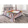 thumbnail image 1 of Ambesonne Abstract Quilted Coverlet 3 Pcs, Wavy Flowers Blossoms, Queen Size, Multicolor, 1 of 2