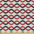 thumbnail image 1 of Ambesonne Abstract Retro Fabric by the Yard Upholstery, Ogee Ovals Print, 5 Yards, Ruby Pale Sage Green, 1 of 1