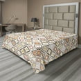 thumbnail image 1 of Ambesonne Abstract Retro Flat Bedding Sheet Soft Top Sheet, Geometric Pattern, Full, Burnt Orange Tan Brown, 1 of 1
