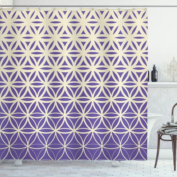 Ambesonne Abstract Shower Curtain, Art of Retro Ombre Pattern, 69"Wx75"L, Lavender Eggshell
