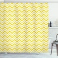 thumbnail image 1 of Ambesonne Abstract Shower Curtain, Chevron Zig Zag 90s, 69"Wx70"L, White and Yellow, 1 of 5