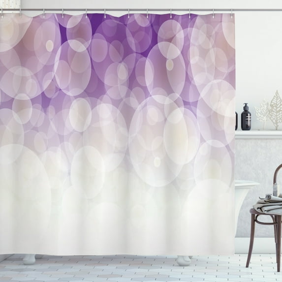 Ambesonne Abstract Shower Curtain, Circles Digital, 69"Wx75"L, Coconut Violet Lilac