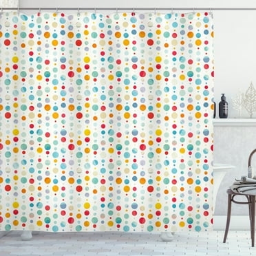 Ambesonne Abstract Shower Curtain, Colorful Large Dots, 69"Wx70"L, Multicolor