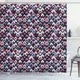 thumbnail image 1 of Ambesonne Abstract Shower Curtain, Geometric Triangle Shape, 69"Wx70"L, Pale Blue Maroon, 1 of 3