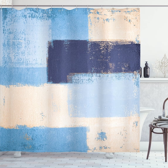 Ambesonne Abstract Shower Curtain, Grunge Design Art Abstract, 69"Wx70"L, Dark Ceil